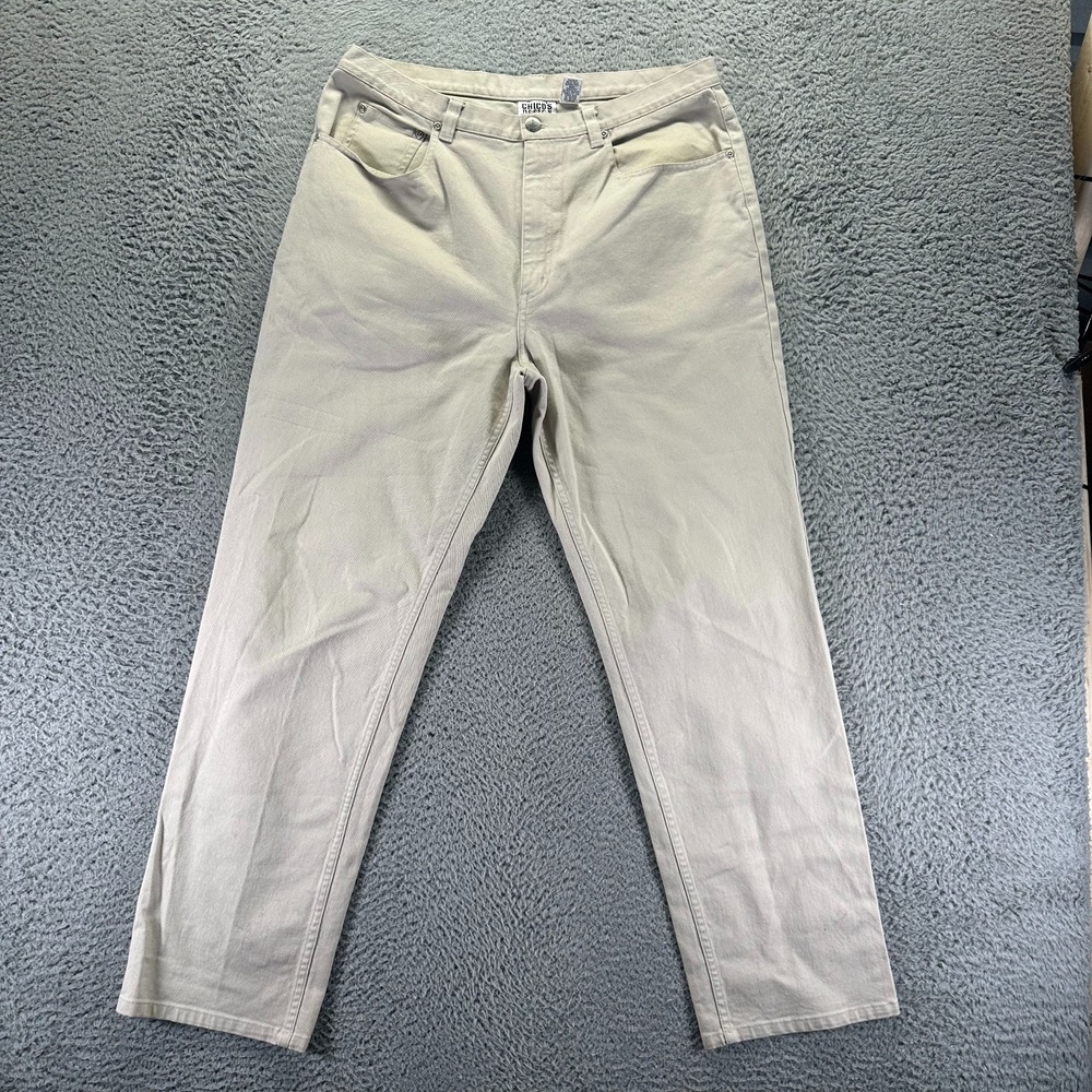 Chico's Jeans Womens Size 14 (2.5) Beige Cotton Denim Straight Travel Stretch